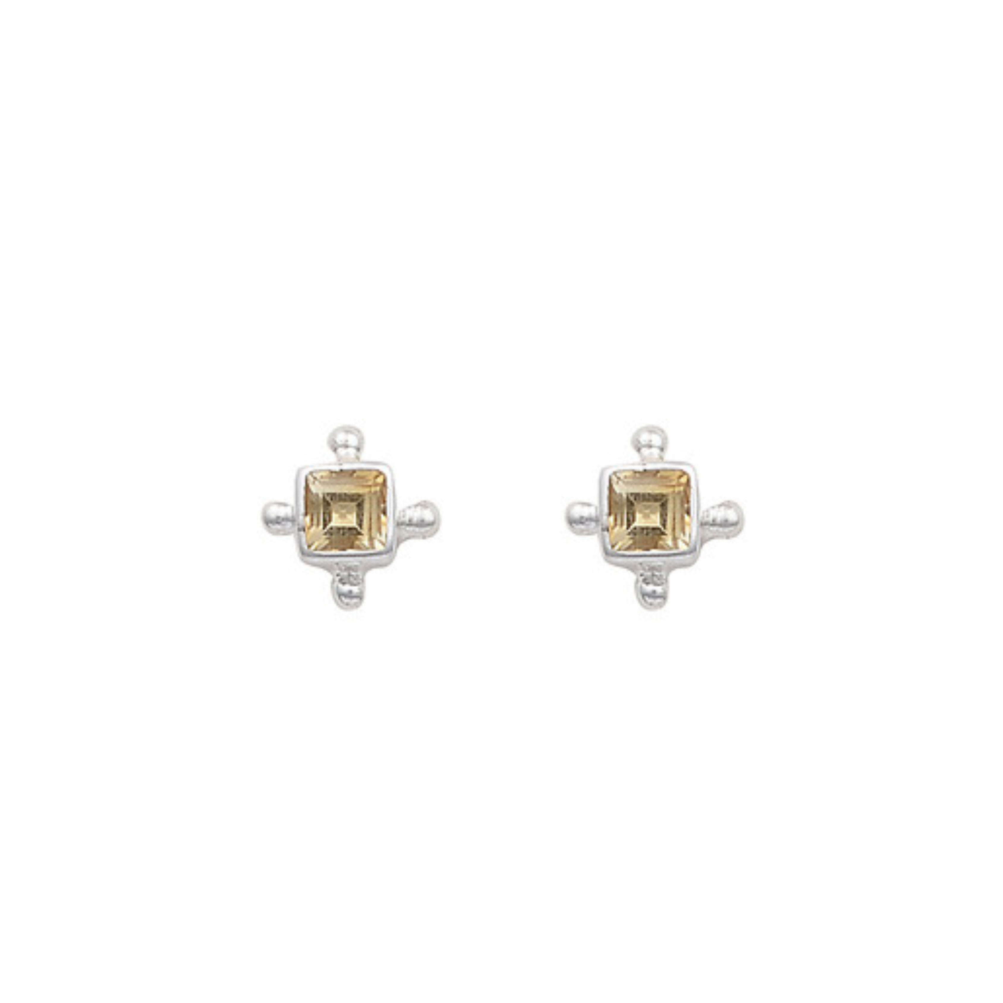 Mini Gia Silver Citrine Studs