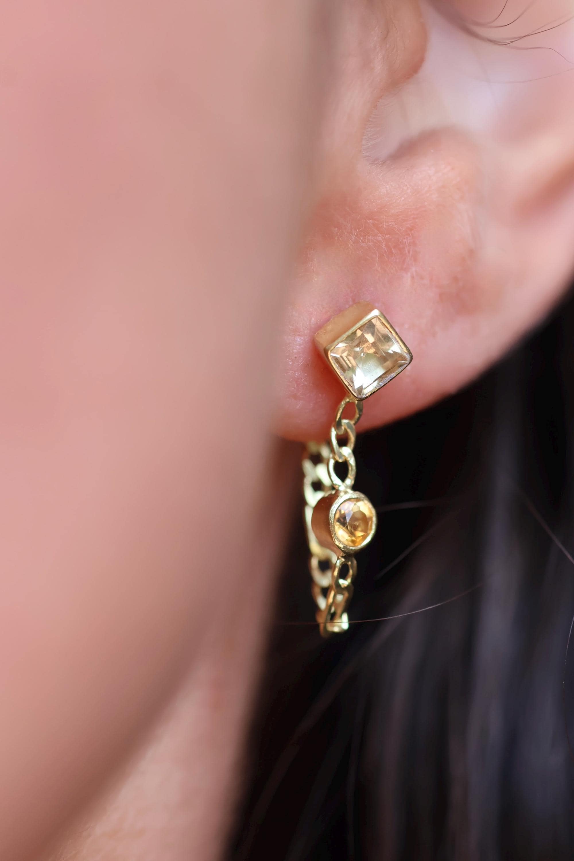 Evie 14K Gold Vermeil Citrine Stud Earrings